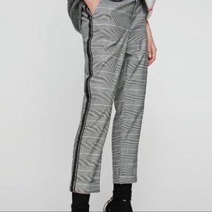 ZARA Trafaluc Collection Plaid Pants with Stripe